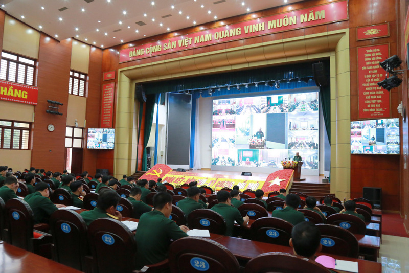 Quang cảnh Hội thảo tại điểm cầu Bộ CHQS tỉnh